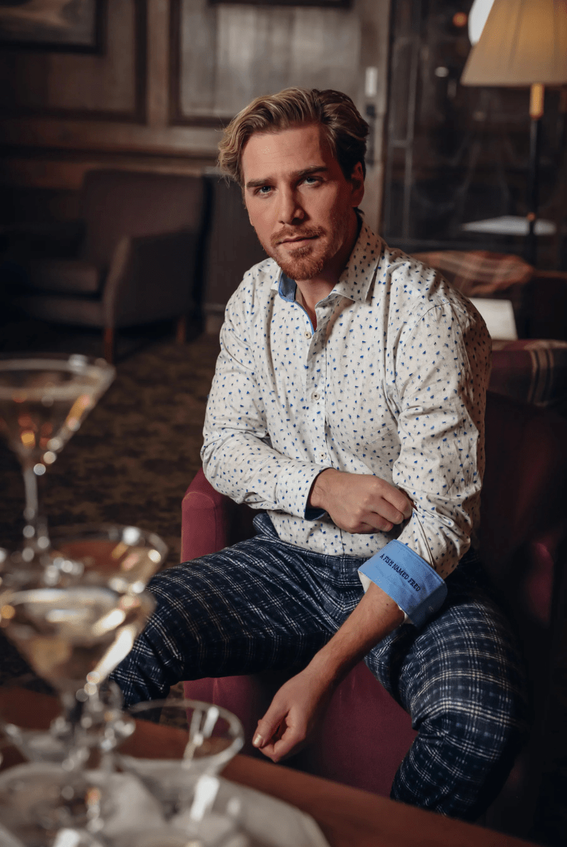 Shirts & Tops - A Fish Named Fred - Sketch Classic Blue Shirt - Archery Close