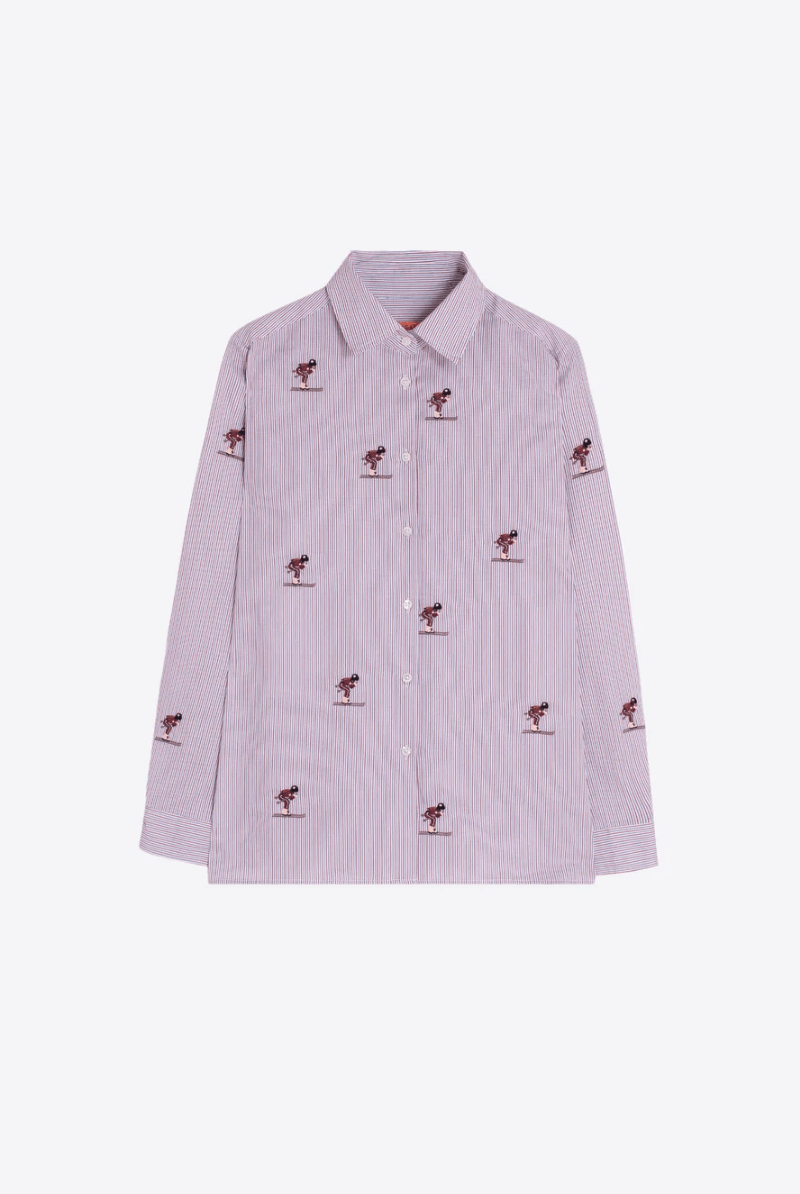 Shirts & Tops - Vilagallo - Ski Embroidery Shirt - Archery Close
