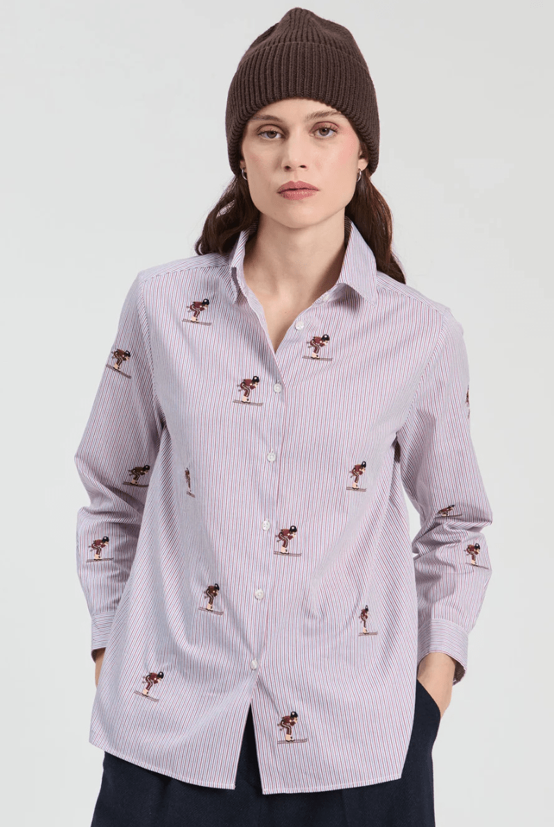 Shirts & Tops - Vilagallo - Ski Embroidery Shirt - Archery Close