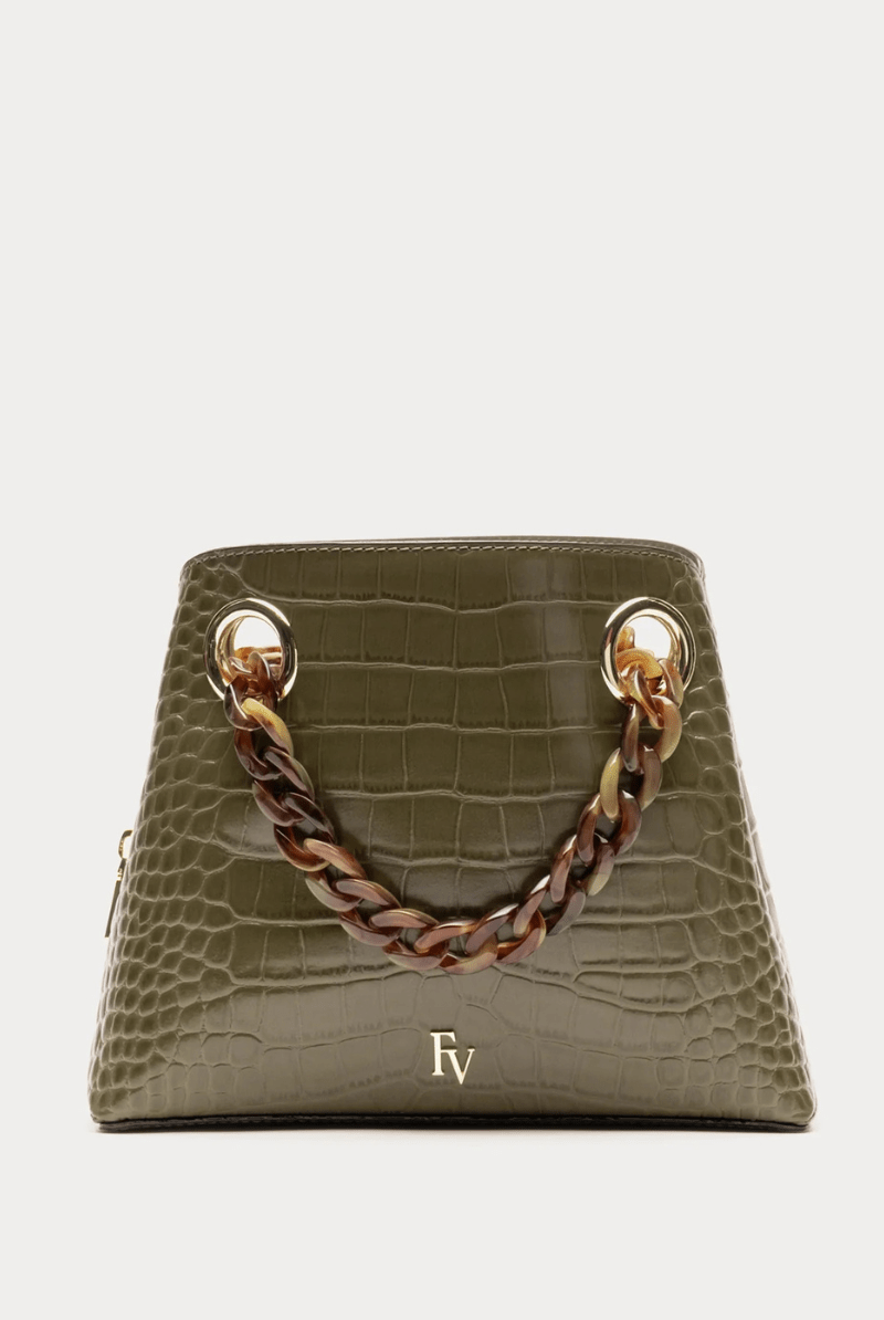 Handbags, Wallets & Cases - Frances Valentine - Skip Tote in Olive - Archery Close