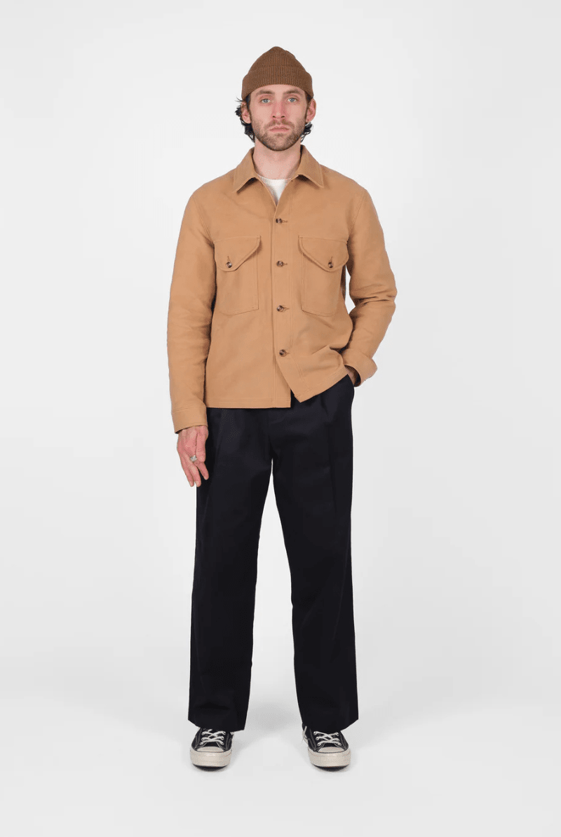 Shirts & Tops - Dehen 1920 - Skyline Overshirt - Camel Moleskin - Archery Close