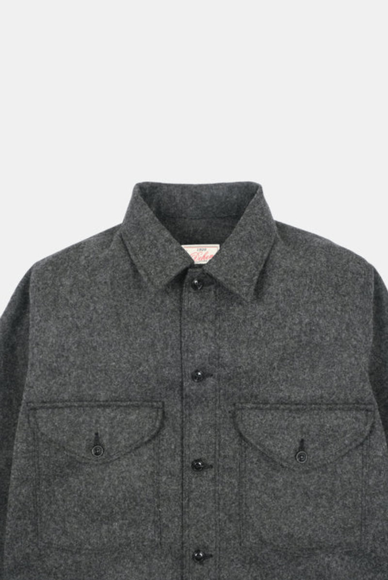 Shirts & Tops - Dehen 1920 - Skyline Overshirt - Melton Wool, Granite - Archery Close