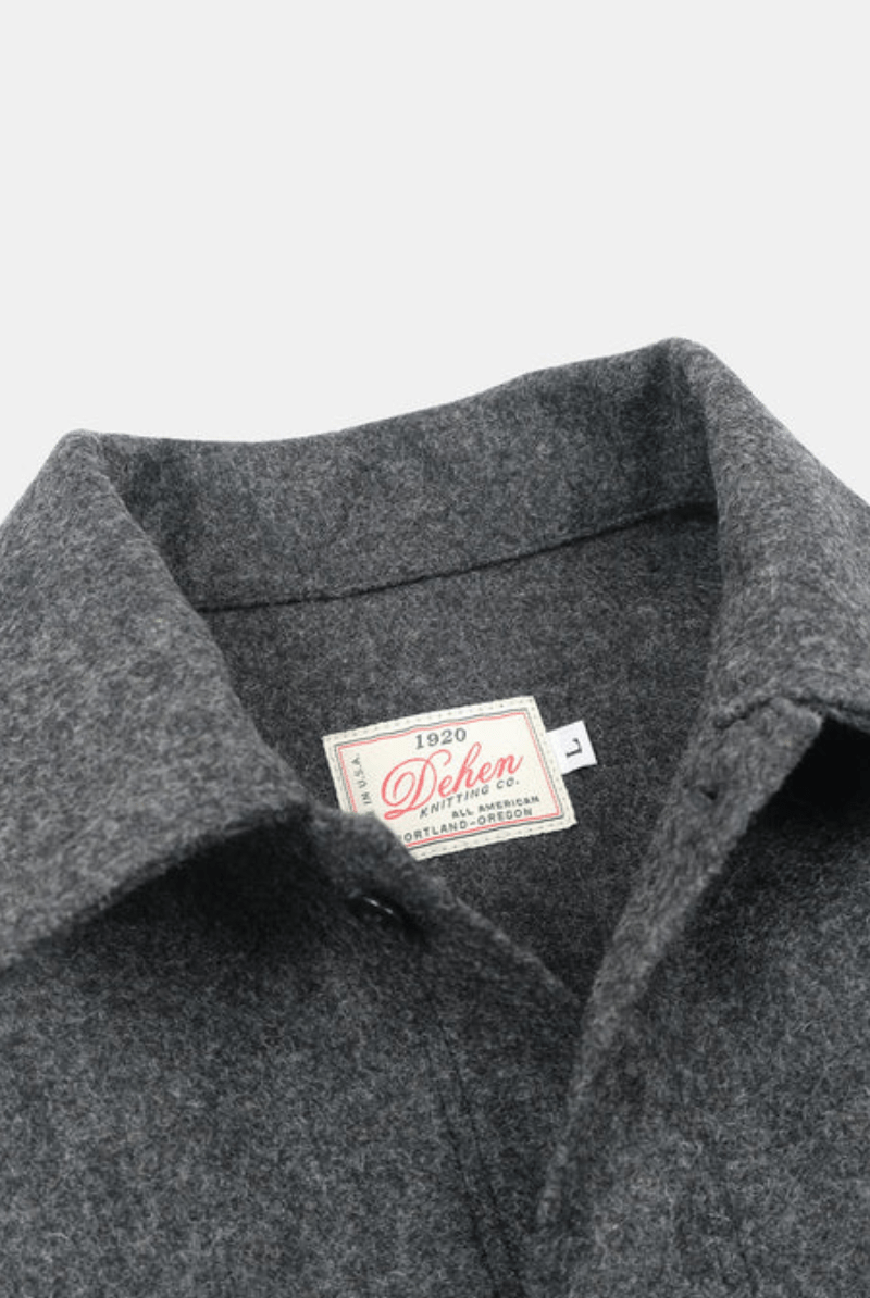 Shirts & Tops - Dehen 1920 - Skyline Overshirt - Melton Wool, Granite - Archery Close