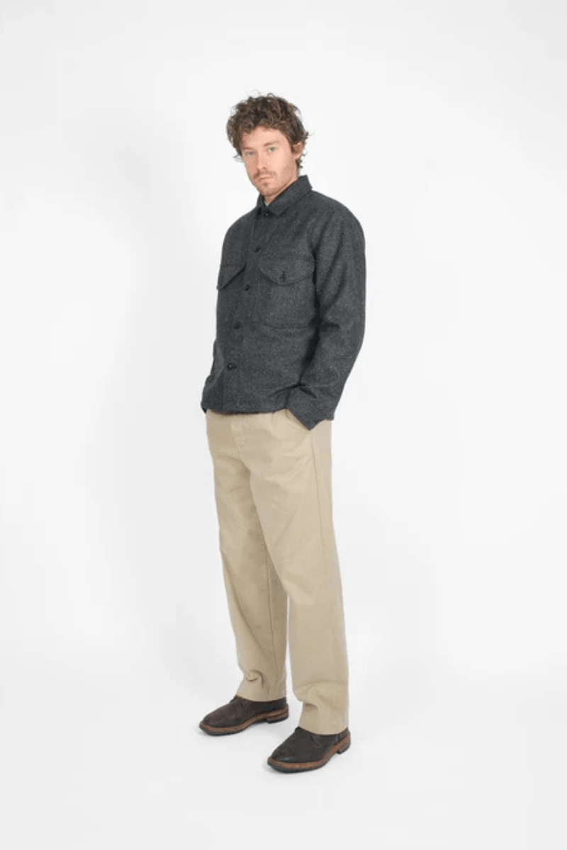 Shirts & Tops - Dehen 1920 - Skyline Overshirt - Melton Wool, Granite - Archery Close