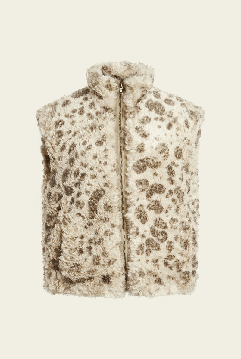 Vests - Cotelac - Sleeveless Faux Fur Vest - Archery Close