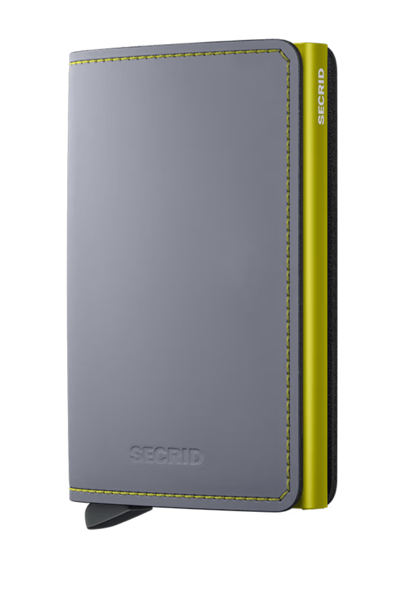 Handbags, Wallets & Cases - Secrid - Slimwallet in Matte Grey & Lime - Archery Close