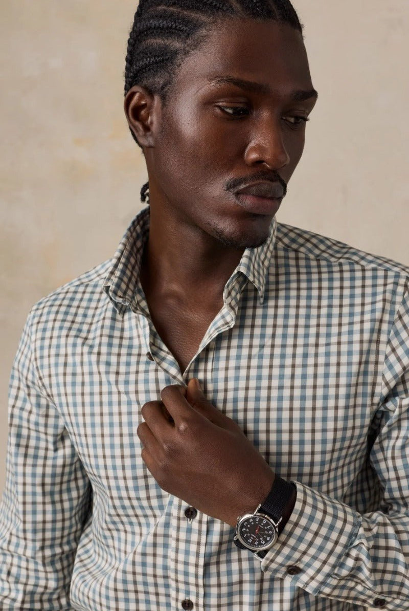 Faherty Brand Soft Twill Movement Shirt in Burr Oak Gingham