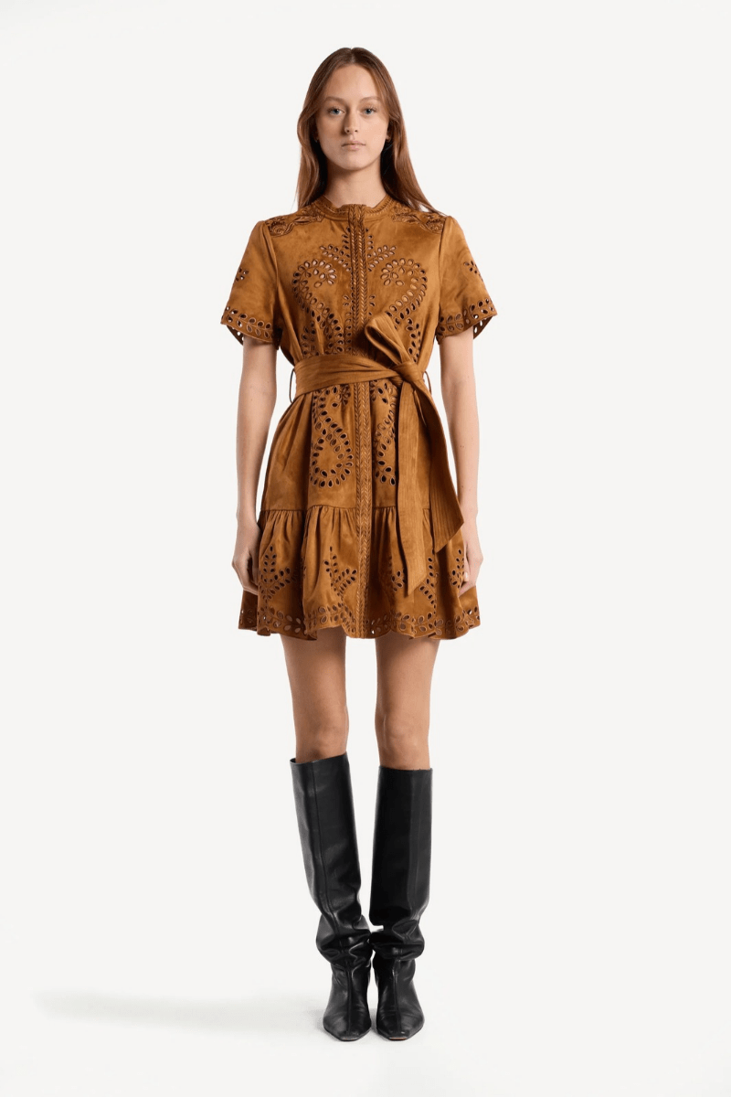 Dresses - Christy Lynn - Sol Dress in Saddle Embroidery - Archery Close