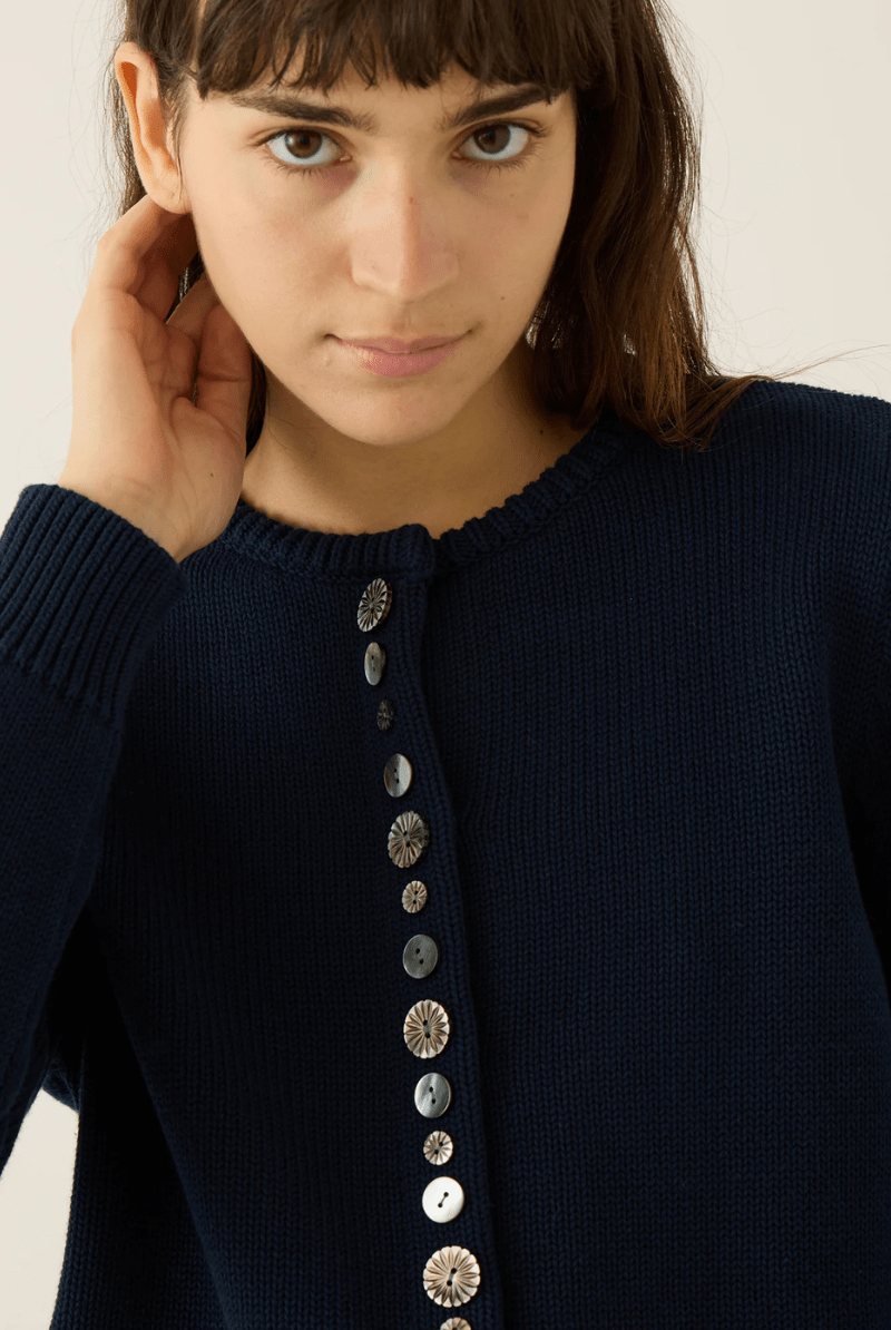 Sweater - DemyLee - Soleil Cardigan in Navy - Archery Close