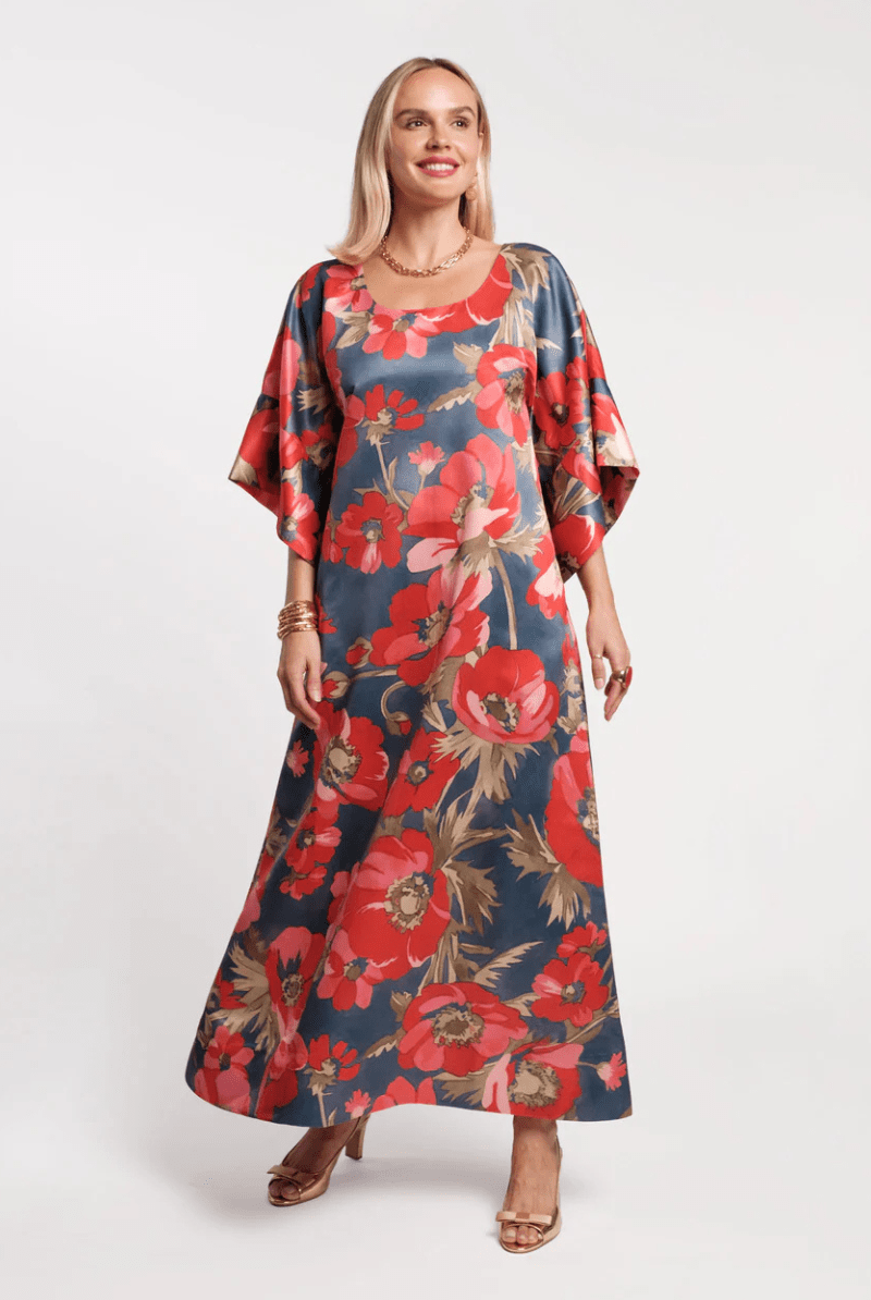Dresses - Frances Valentine - Spinnaker Maxi Dress in Paradise Poppy - Archery Close