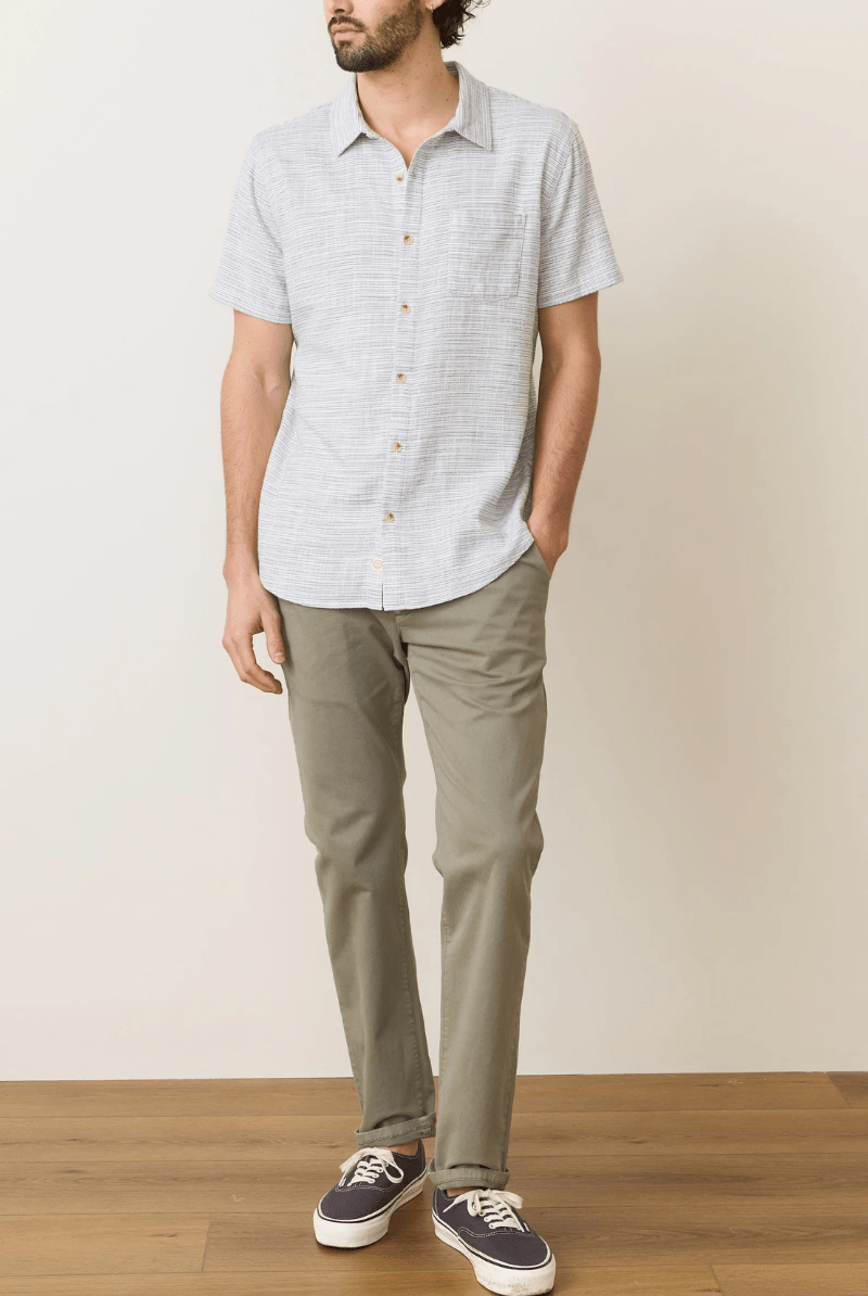 Shirts & Tops - Marine Layer - SS Classic Stretch Selvedge Shirt - Archery Close