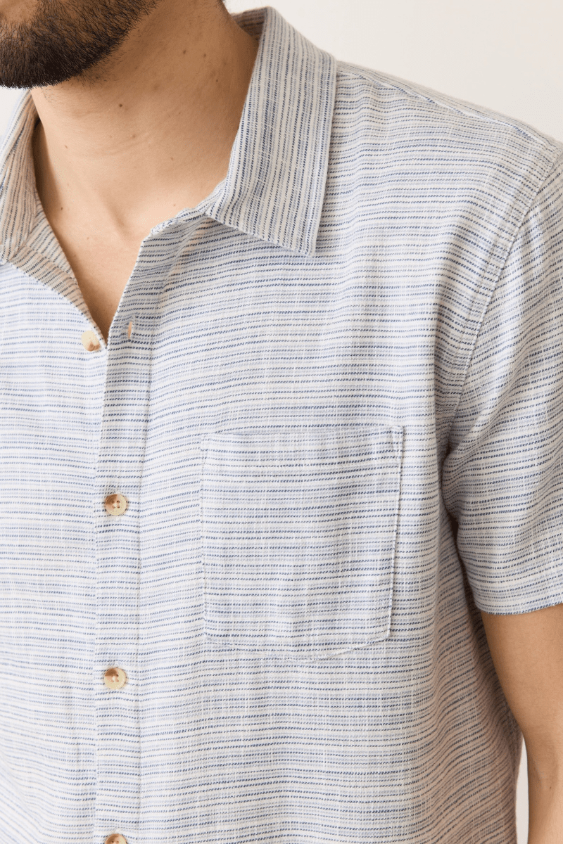 Shirts & Tops - Marine Layer - SS Classic Stretch Selvedge Shirt - Archery Close