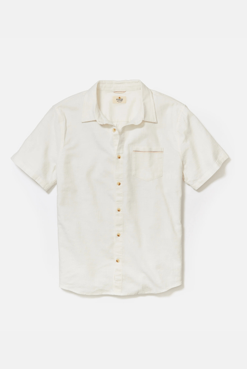 Shirts & Tops - Marine Layer - SS Classic Stretch Selvedge Shirt - Archery Close