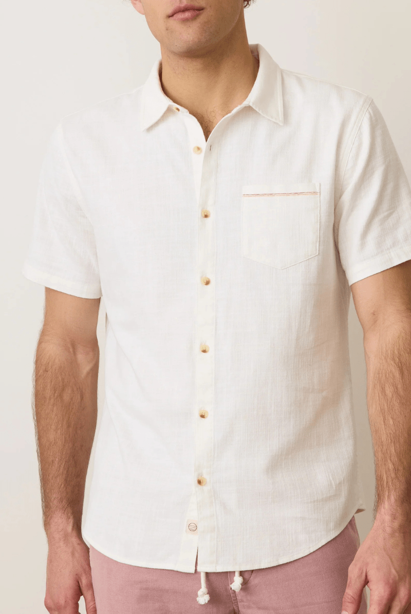 Shirts & Tops - Marine Layer - SS Classic Stretch Selvedge Shirt - Archery Close