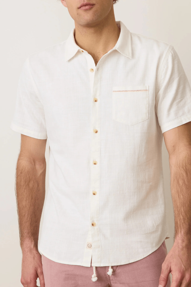 Shirts & Tops - Marine Layer - SS Classic Stretch Selvedge Shirt - Archery Close