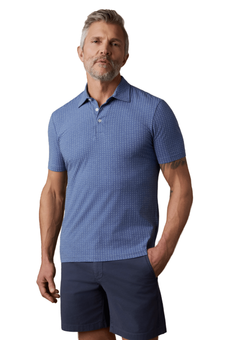 Shirts & Tops - Faherty Brand - SS Movement Polo - Sea Melange Arrows - Archery Close