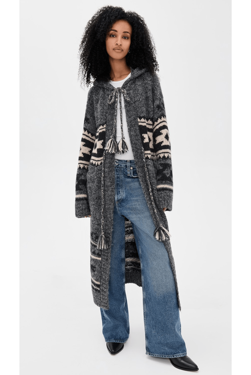 Sweater - Faherty Brand - Steven Paul Judd Chahtah Hooded Duster - Charcoal - Archery Close