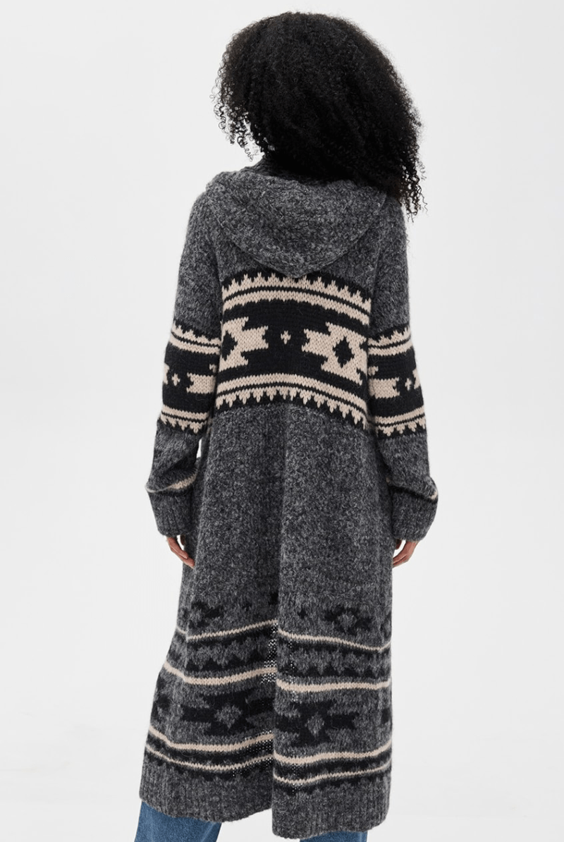 Sweater - Faherty Brand - Steven Paul Judd Chahtah Hooded Duster - Charcoal - Archery Close