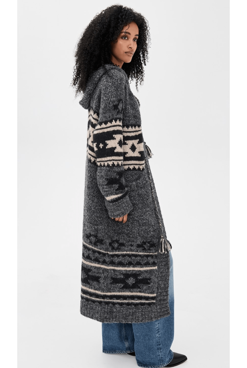 Sweater - Faherty Brand - Steven Paul Judd Chahtah Hooded Duster - Charcoal - Archery Close