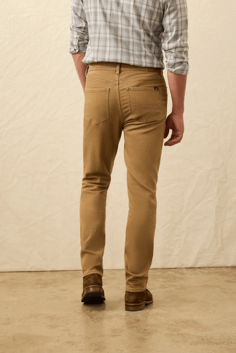 Pants - Faherty Brand - Stretch Terry 5 Pocket - Elk Brown - Archery Close