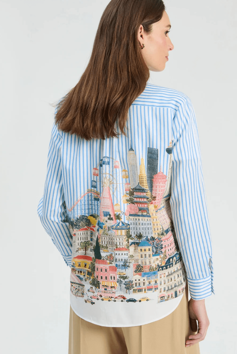 Shirts & Tops - Vilagallo - Striped City Shirt - Archery Close