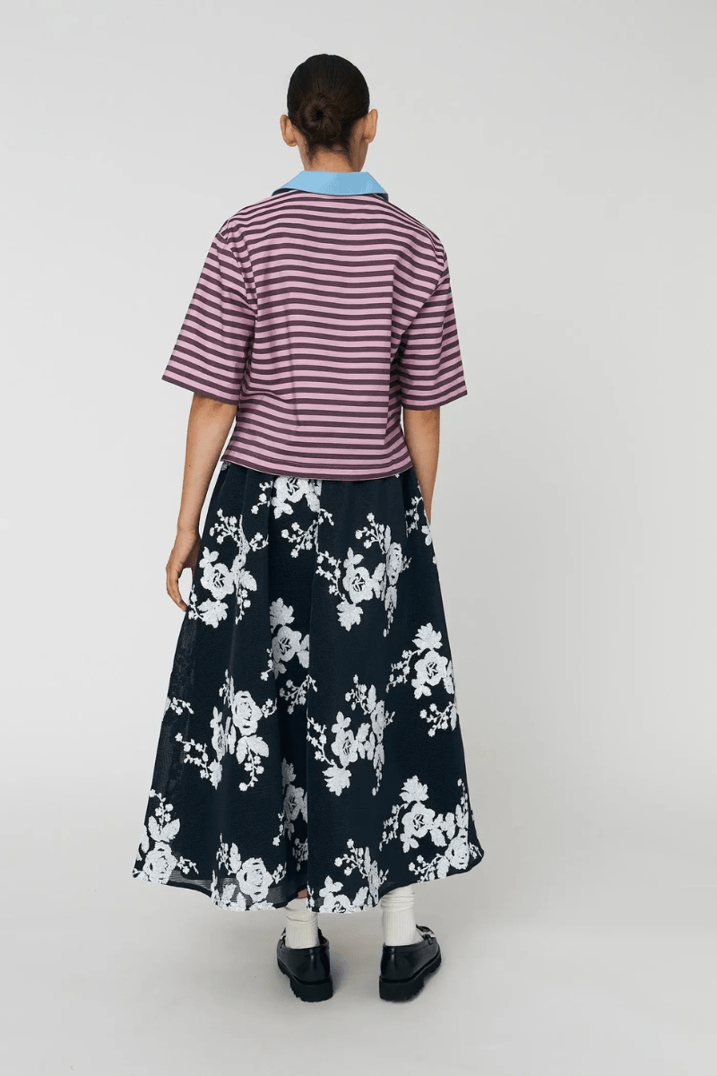 Shirts & Tops - Stella Nova - Striped Cotton Shirt in Purple - Archery Close