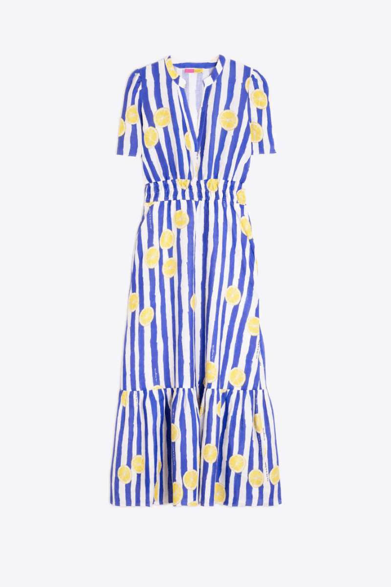 Dresses - Vilagallo - Striped Lemon Dress - Archery Close