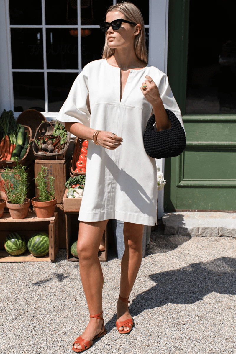 Dresses - Emerson Fry - Structured Dress in Salt - Archery Close