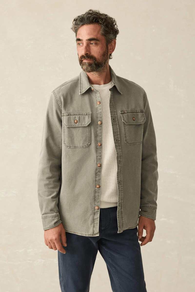 Shirts & Tops - Faherty Brand - Sunwashed Canvas CPO - Archery Close
