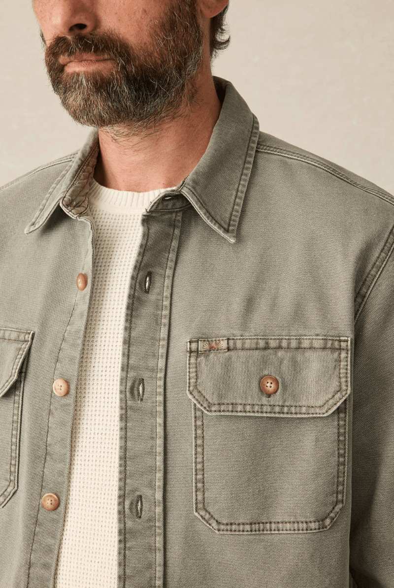 Shirts & Tops - Faherty Brand - Sunwashed Canvas CPO - Archery Close