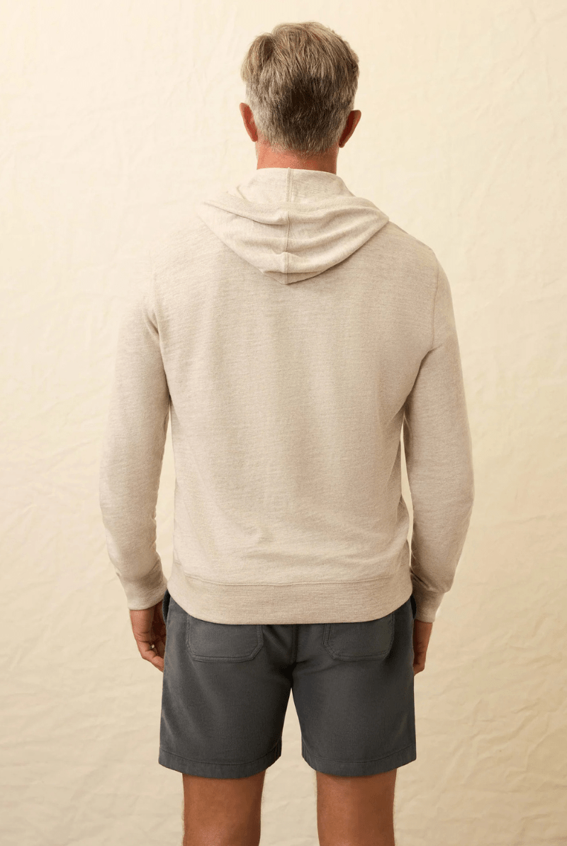 Sweatshirts - Faherty Brand - Sunwashed Midweight Organic Hoodie - Oat Plains Heather - Archery Close