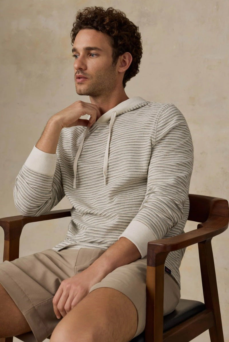 Faherty Brand Sunwashed Organic Hoodie - Cedar Falls Stripe