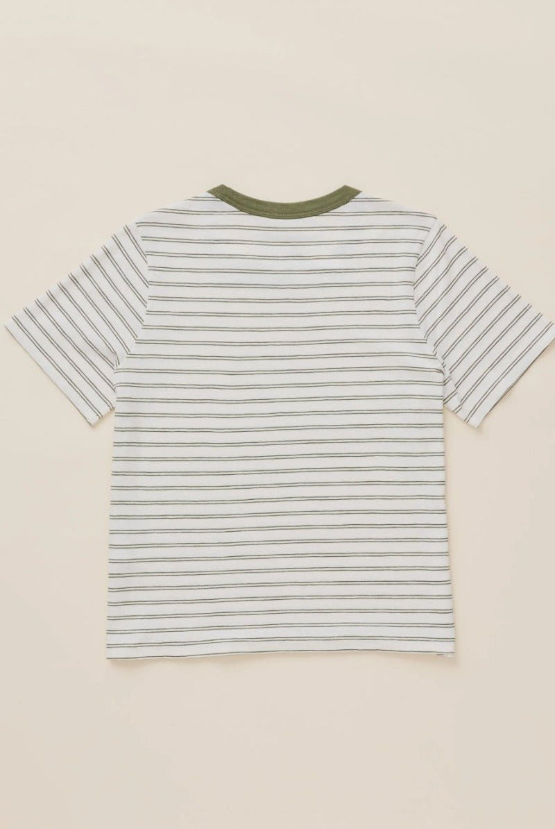 Faherty Brand Sunwashed Regenerative Tee - Four Leaf Clover Mini Stripe