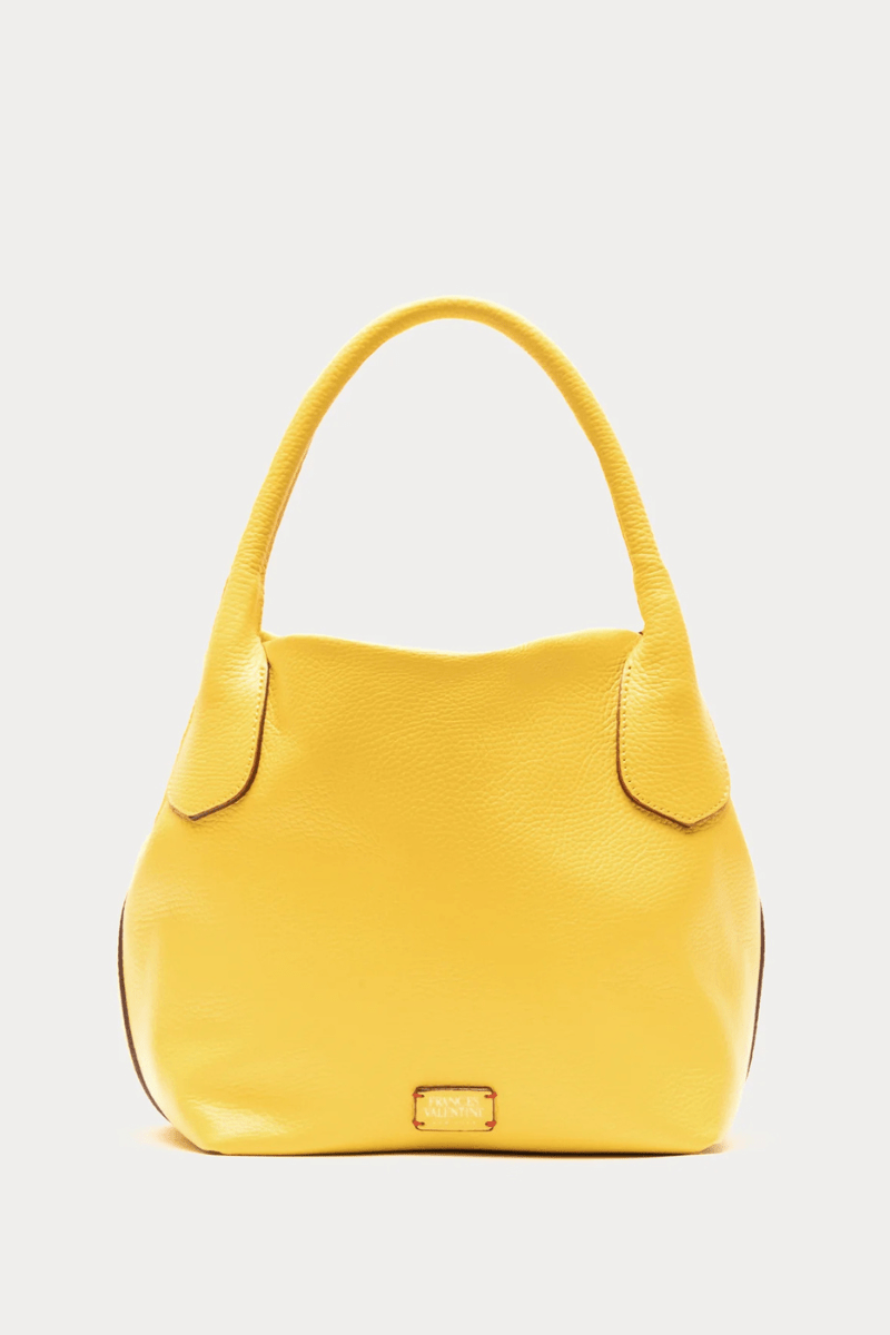 Handbags, Wallets & Cases - Frances Valentine - Sweet Pea Mini Tumbled Leather Bag in Yellow - Archery Close