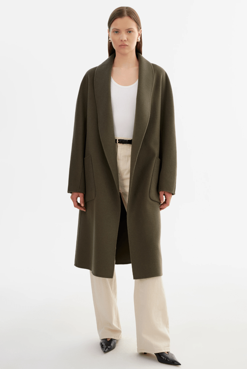 Outerwear - Lamarque - Thara Coat in Dark Olive - Archery Close