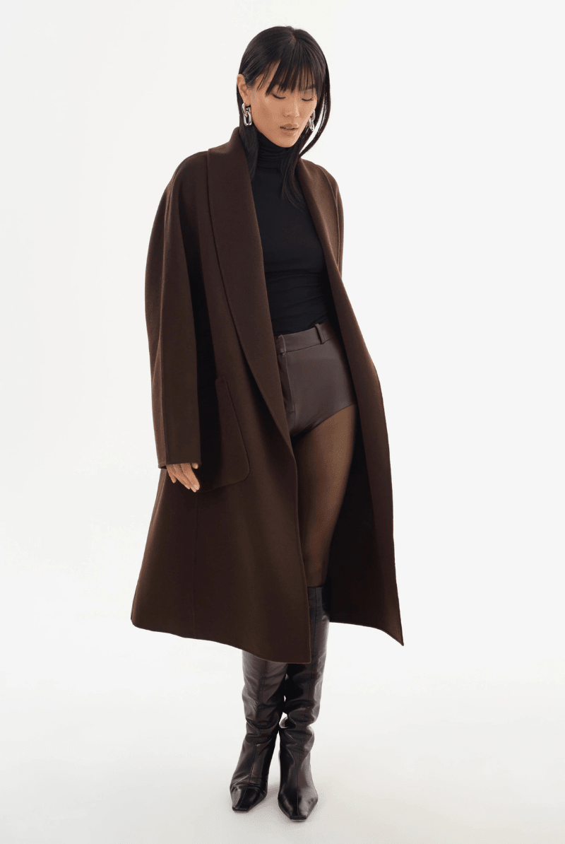 Outerwear - Lamarque - Thara Shawl Coat - Archery Close