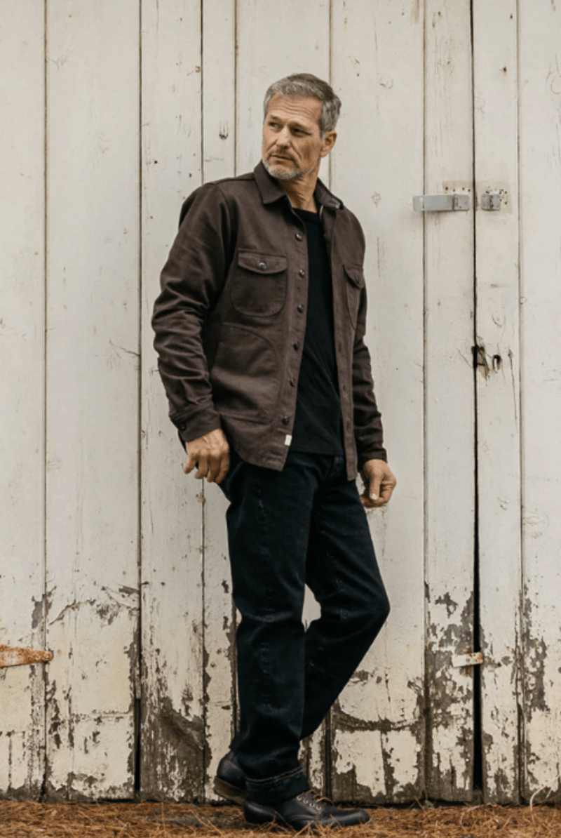 Shirts & Tops - Hiroshi Kato - The Anvil Natural Slub in Carob 14oz - Archery Close