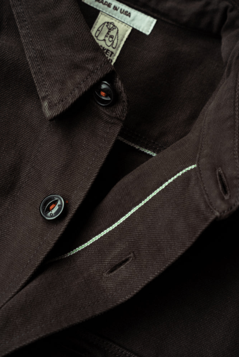 Shirts & Tops - Hiroshi Kato - The Anvil Natural Slub in Carob 14oz - Archery Close