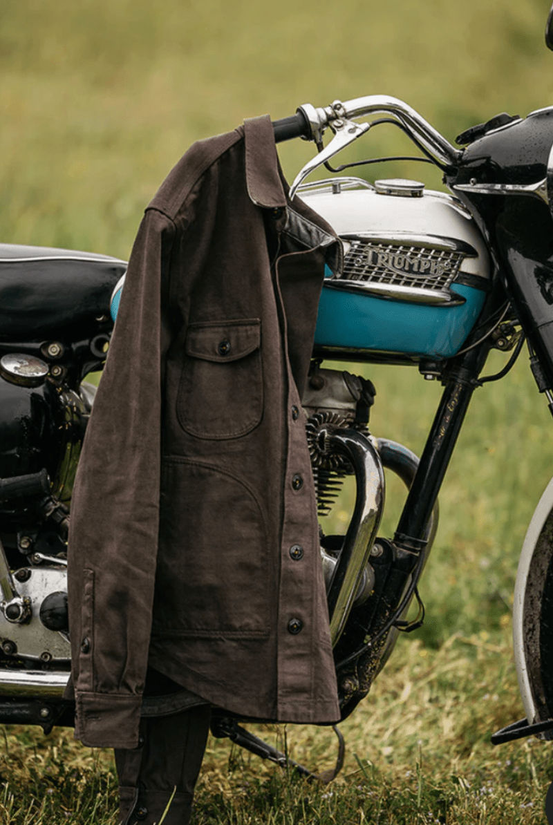 Shirts & Tops - Hiroshi Kato - The Anvil Natural Slub in Carob 14oz - Archery Close