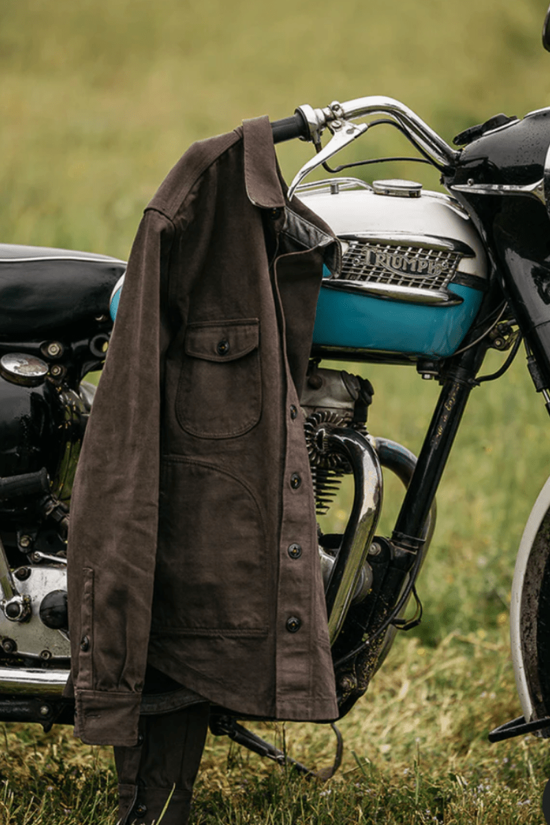 Shirts & Tops - Hiroshi Kato - The Anvil Natural Slub in Carob 14oz - Archery Close