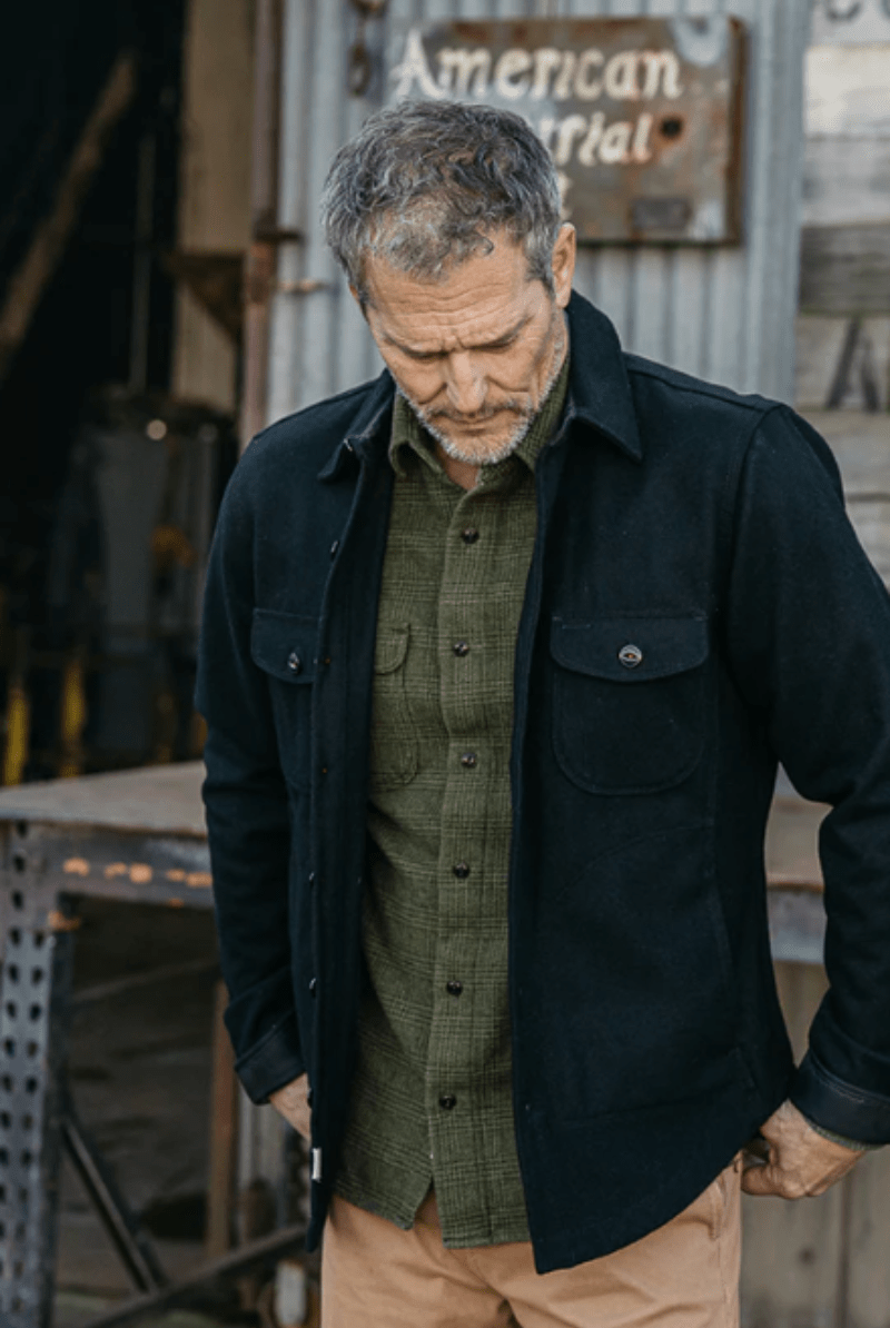 Shirts & Tops - Hiroshi Kato - The Brace Triple Twisted Plaid in Moss - Archery Close