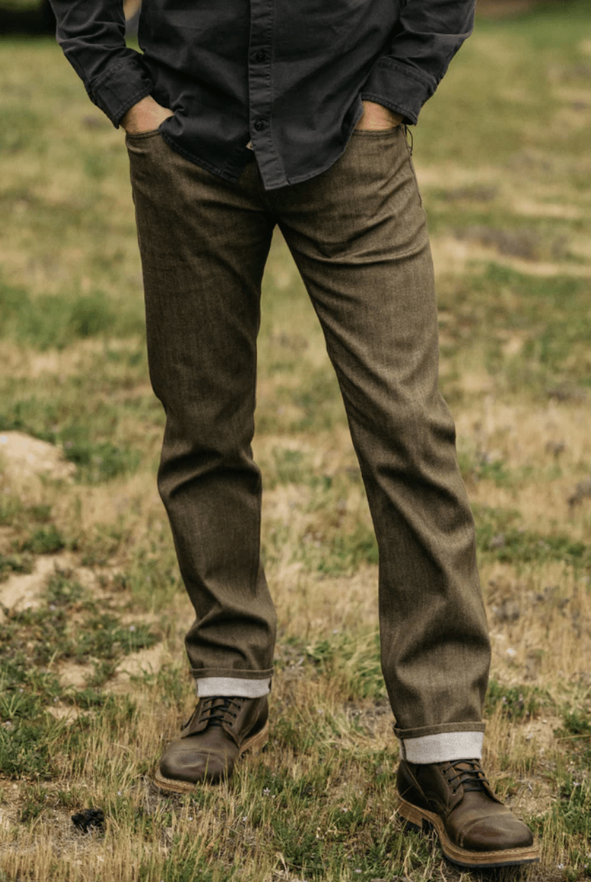 Jeans - Hiroshi Kato - The Hammer Straight 10.5 oz Dark Green Raw - Archery Close