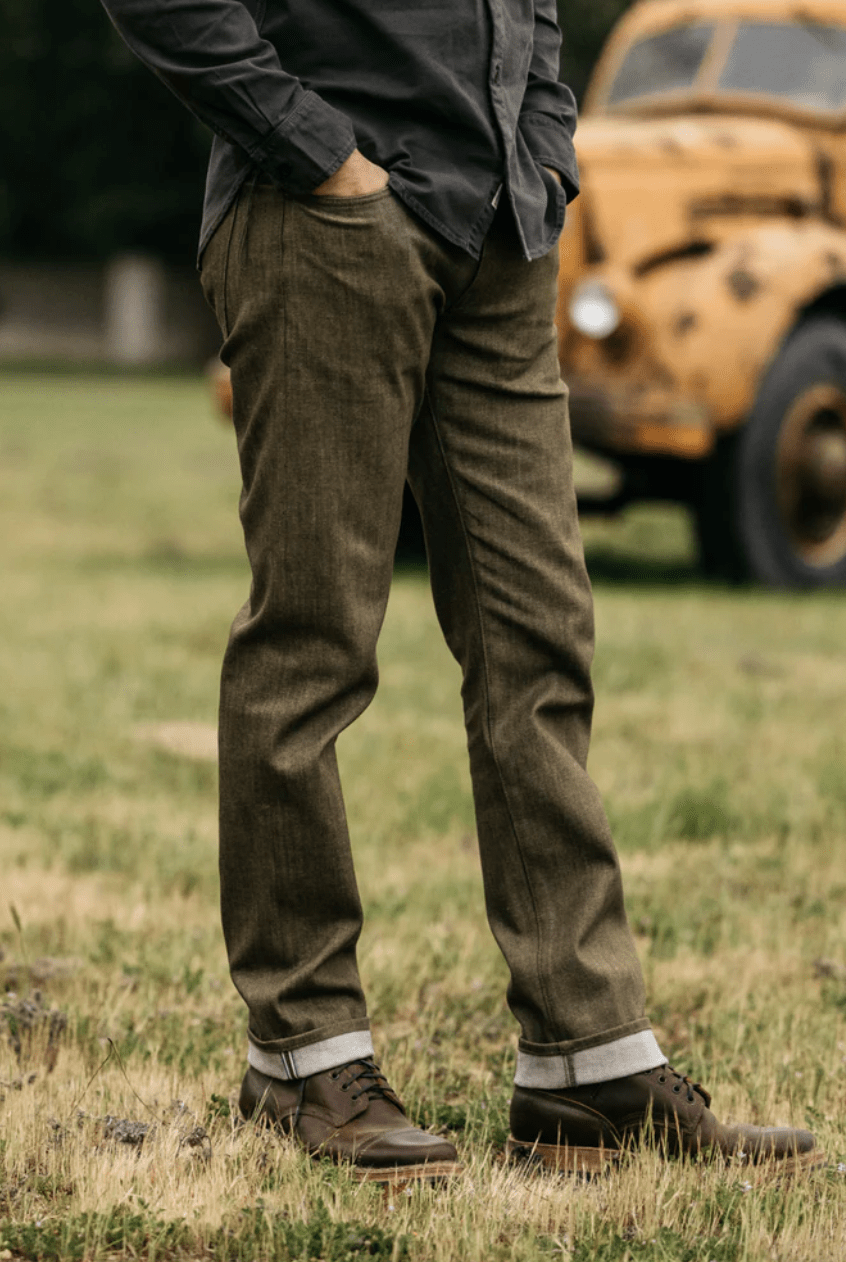 Jeans - Hiroshi Kato - The Hammer Straight 10.5 oz Dark Green Raw - Archery Close