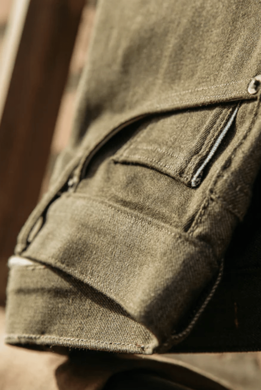 Jeans - Hiroshi Kato - The Hammer Straight 10.5 oz Dark Green Raw - Archery Close