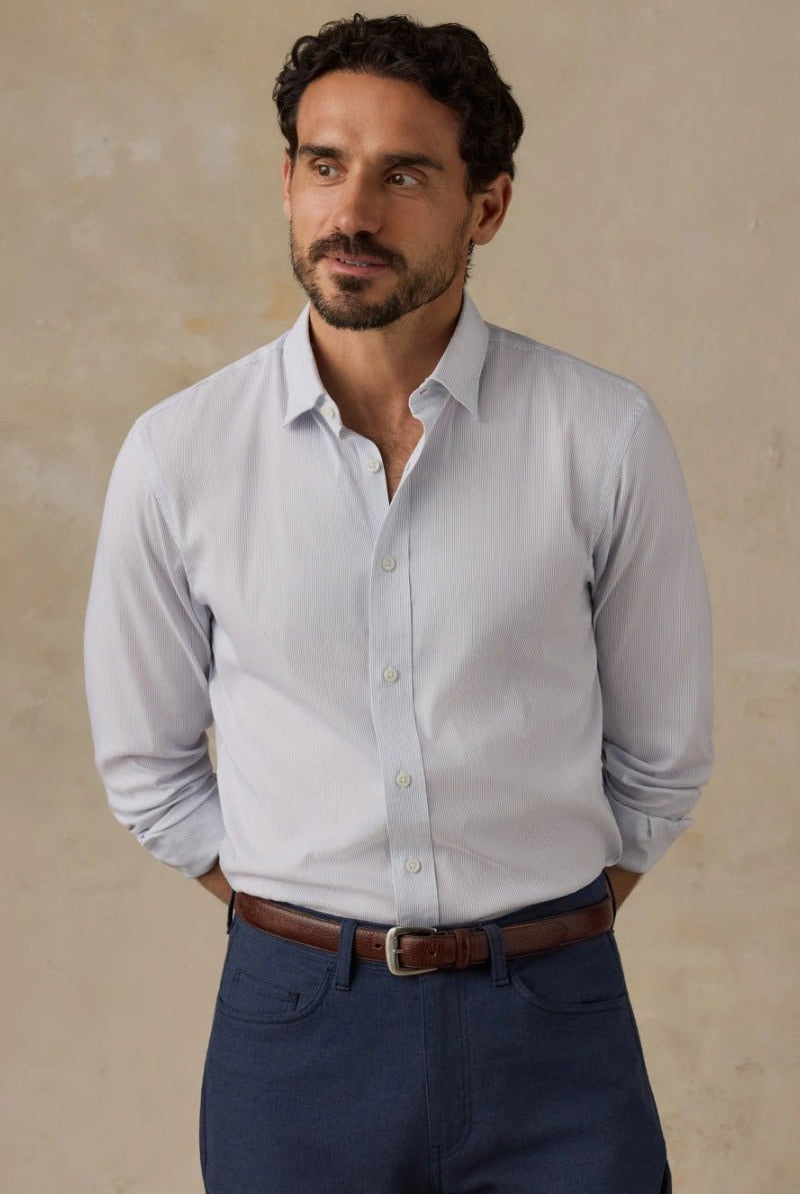 Faherty Brand The Movement Shirt - Open Sky Stripe