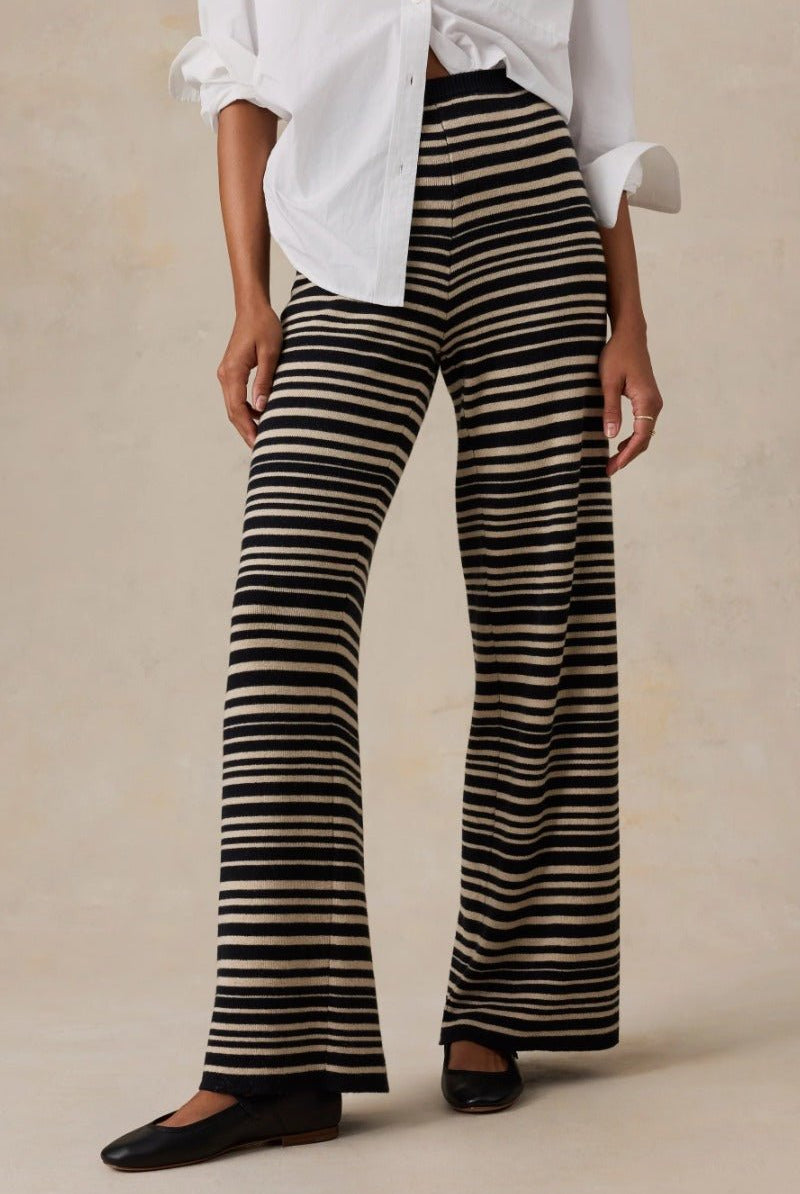 Faherty Brand Throwback Studio Sweater Pant - Coastal Coal Stripe