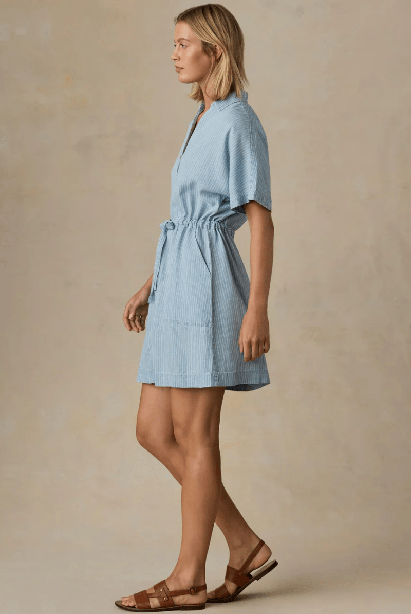 Dresses - Faherty Brand - Tried & True Chambray Oakley Dress - Archery Close