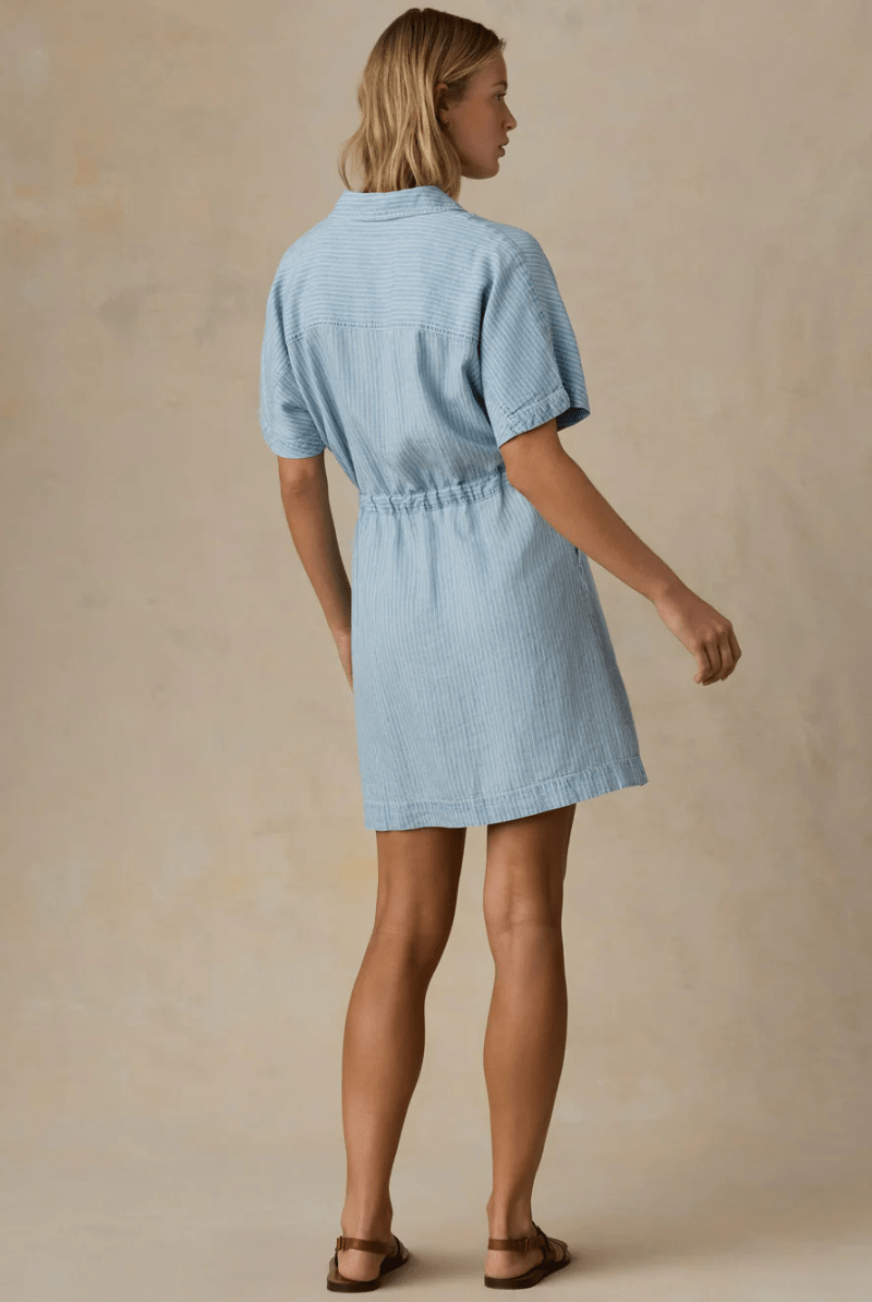 Dresses - Faherty Brand - Tried & True Chambray Oakley Dress - Archery Close