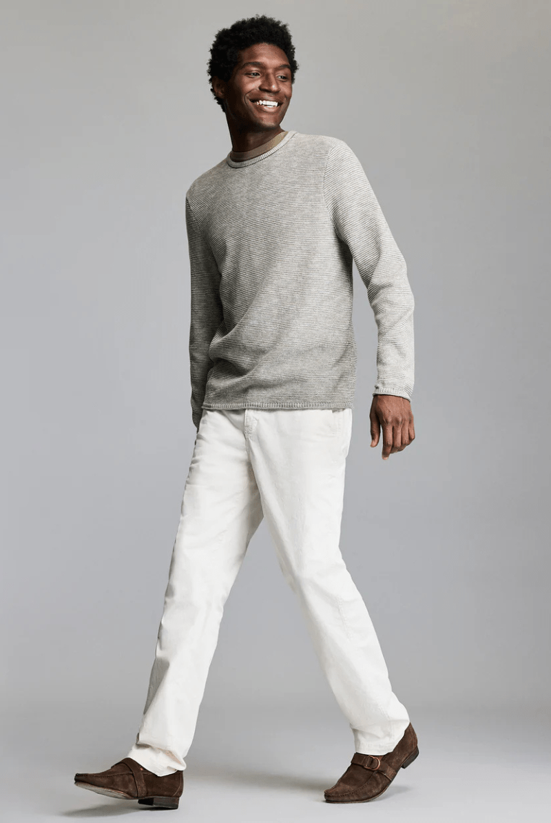 Sweater - Billy Reid - Tuck Stripe Crew - Archery Close