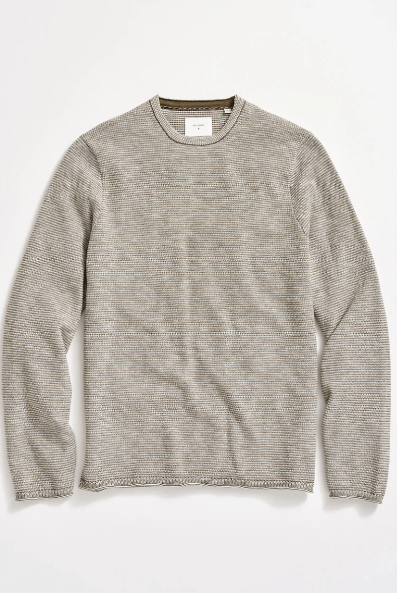 Sweater - Billy Reid - Tuck Stripe Crew - Archery Close